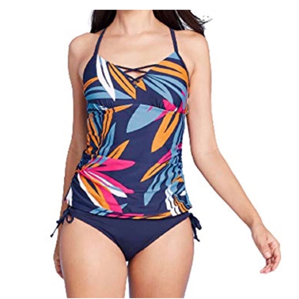 Kona Sol Tropical Print Tankini Top